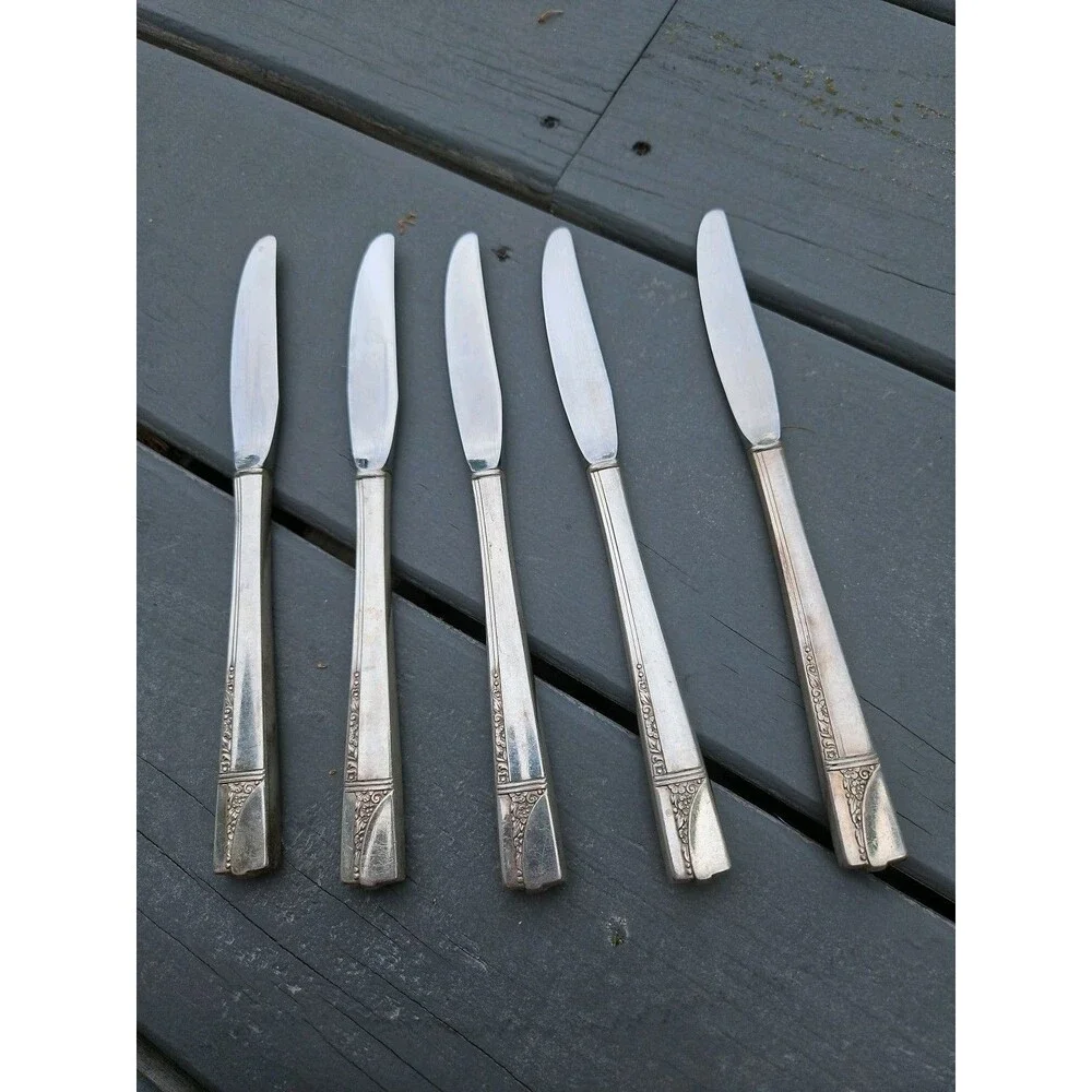 Oneida Nobility Plate CAPRICE 1937‎ Silverplate 5- Dinner Knives Dinnerware